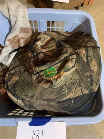 Camouflage John Deere Hat and Gloves Lot