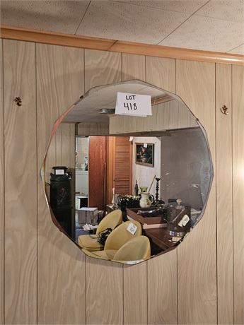 Antique Beveled Glass Wall Mirror