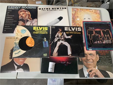 Vintage Music Albums Lot - Elvis - Tom Jones - Barbara Streisand - Neil Diamond