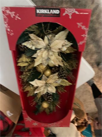 Kirkland Christmas Holiday Door Swag Decor In Box