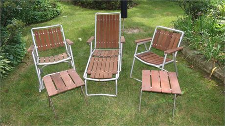 Cedar & Aluminum Chairs, 2 Folding Tables