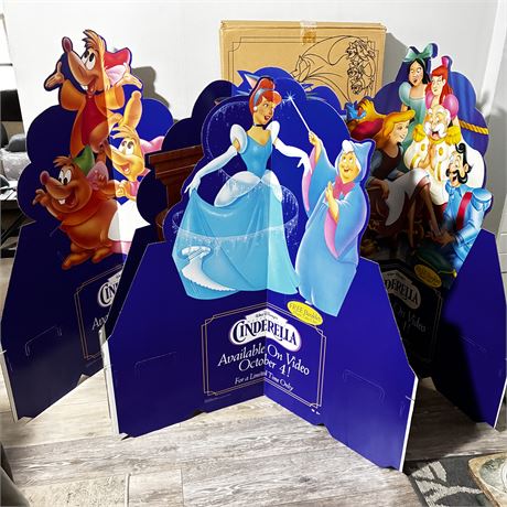 Vintage Walt Disney Cinderella Video Store Standee