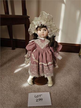 Vintage Style Heirloom Porcelain Doll – 15"H