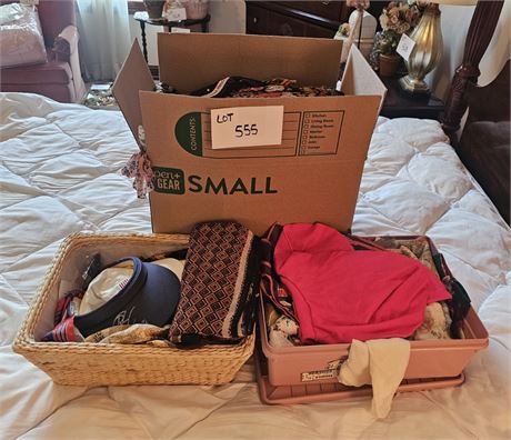 Large Lot of Ladies Mixed Scarves - Makers, Sizes, Colors & Styles Vary