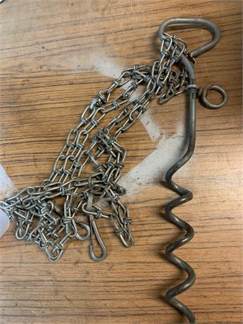 Metal Dog Chain & Steak Outdoor Tie Out