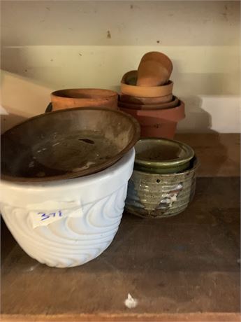 Flower Pot Lot Clay and Ceramic Flower Pots