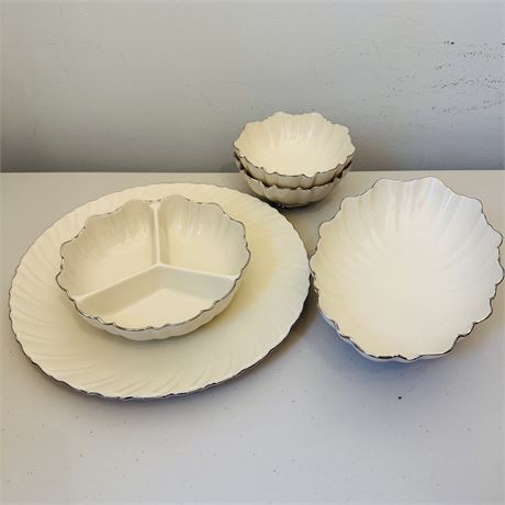 Vintage Lenox Porcelain Serveware Dishes w/ Large Platter and More