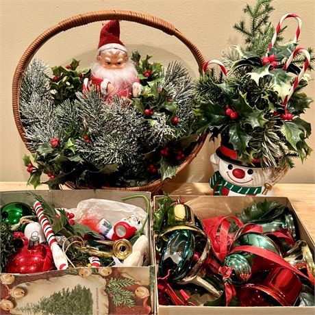 Christmas Decorations with Centerpieces, Plastic Bells and More