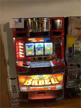 BABEL Slot Machine Tested Works Includes Tokens & Key