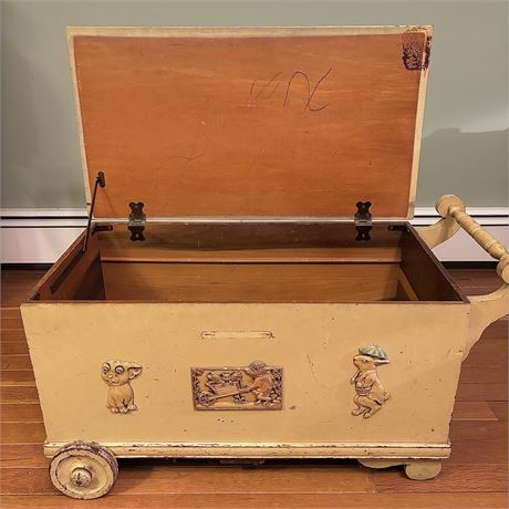 Early Child's Rolling Toy Chest