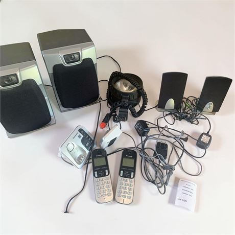 Computer Speakers, Emergency Spotlight, Panasonic Cordless Phone System