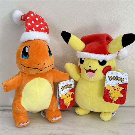 New Pokemon Pikachu and Charmander Plush - Approx. 9"