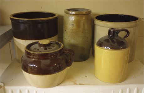 Small Crocks, Assorted Pottery