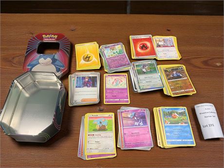Pokémon Trading Cards in Snorlax Tin - Mesprit, Indeedee, Komala & More