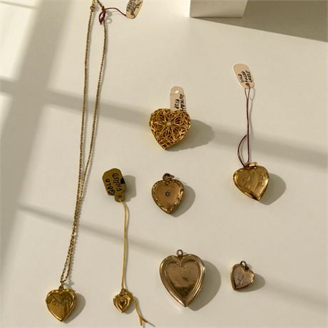 Michael Anthony 14k Yellow Gold Filigree Heart Pendant & Other Heart Charms