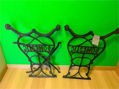 Wrought Iron Architectural Salvage Signs "Domestic" - Lot of 2