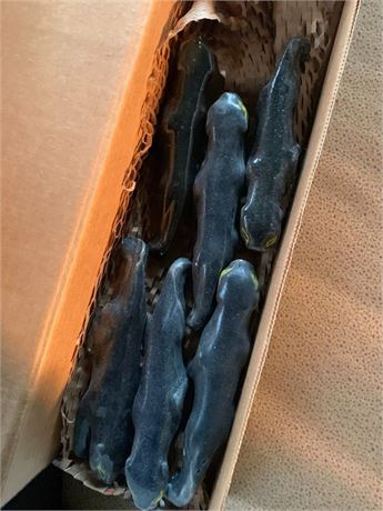 Napco Black Ceramic Panther Figurine Boxed Lot of 6
