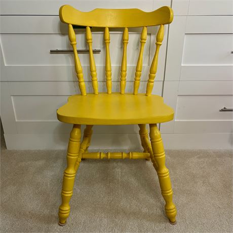 Colorful Yellow Painted Wood Accent Chair