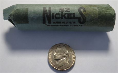 BU 1954S Jefferson Nickels Roll