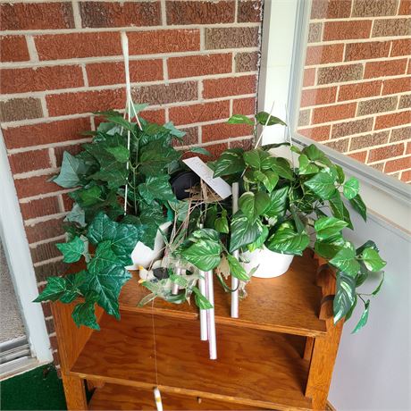 Faux Greenery & Wind Chimes