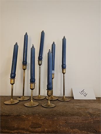 7 Piece Brass Candle Holders