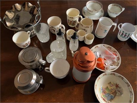 Royal Doulton Bunnykins Child's Mug Set/Bowl, Steel Chafing Dish/Buffet Warmer