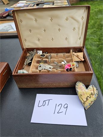 Mixed Vintage Jewelry Lot: Ladies & Gents - Cuff Links/Brooches/Pins & More