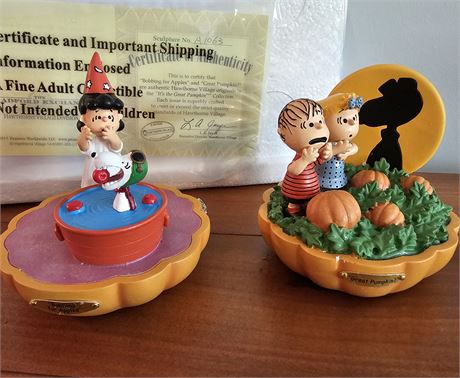 "Great Pumpkin"&"Bobbin4Apples"- PEANUTS~It's the Great Pumpkin Collection w/COA