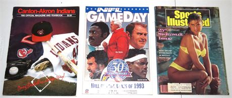Magazines: Canton-Akron Indians Yearbook, HOF 1993, SI 25th Anniversary Swimsuit