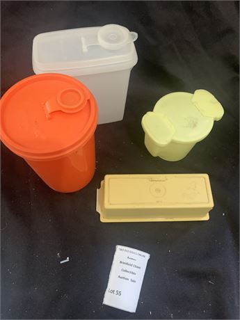 Vintage Tupperware Lot of 4 - Storage Containers & Butter Dish