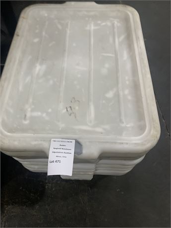 White Plastic Meat Lug/Food Storage Tote Lot