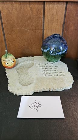 Footprints Resin Stone, Art Glass Globe & More