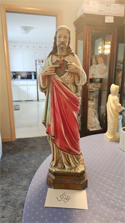 Vintage Sacred Heart Jesus Chalkware Statue C.S 110