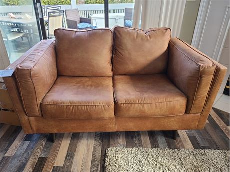 Micro-Fiber Rust Brown Color Loveseat