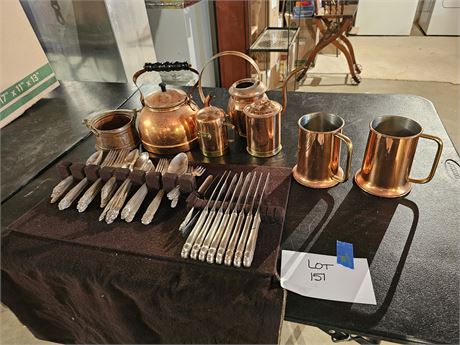 Mixed Copper Teapot / Watering Can / Steins / Coppercraft & More