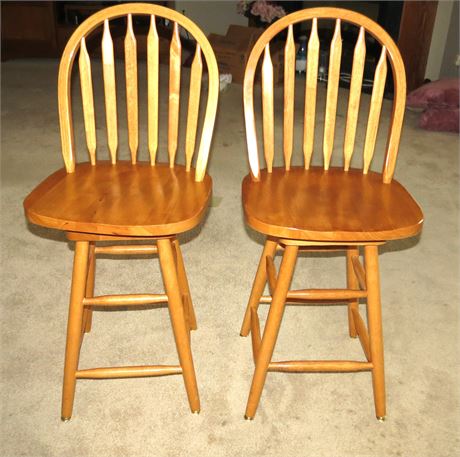 2 Wood Bar Stools