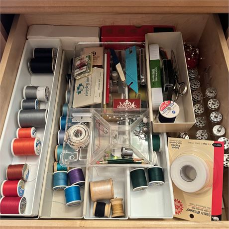 Drawer Full of Sewing Notions