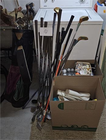 Mixed Golf Lot: Hogan Clubs, Golf Balls, Covers, Tee's & More