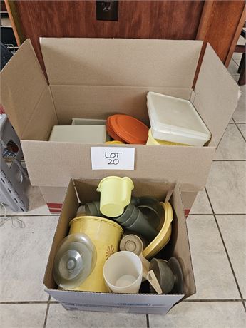 Large Lot Mixed Vintage Tupperware, Canisters, Jello, Sherbert, Storage & More