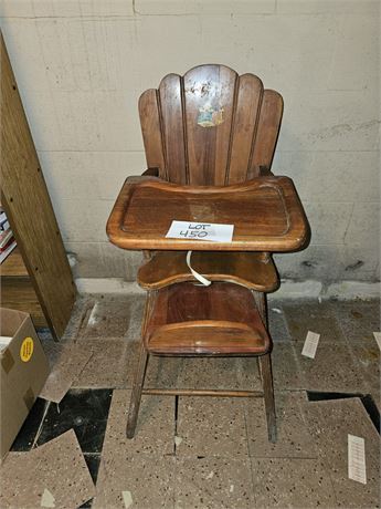 Vintage Wood Childs Highchair