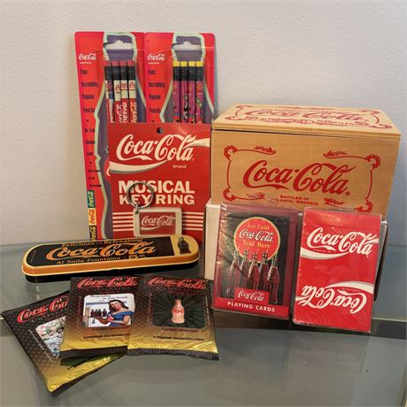 Vintage 90's Coca-Cola Collectibles - Pen, Pencils, Playing Cards and More!