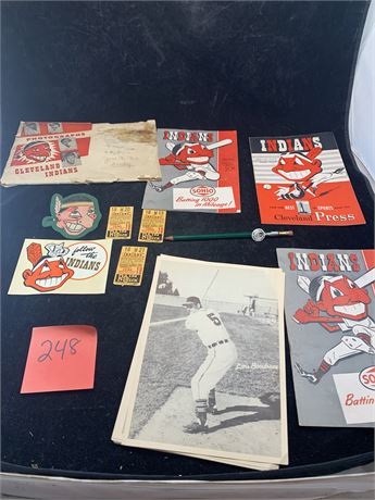 1950s Cleveland Indians Baseball Memorabilia Score Book Ticket Stubs Chief Wahoo