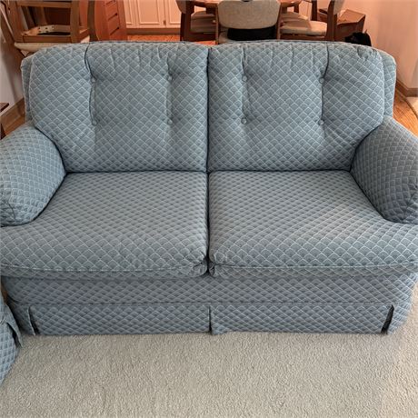 Bernie Furniture Collection St. James Collection Pale Blue Love Seat