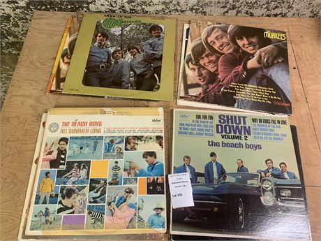 Record Album Lot - The Beach Boys, The Monkees, Jan & Dean, More