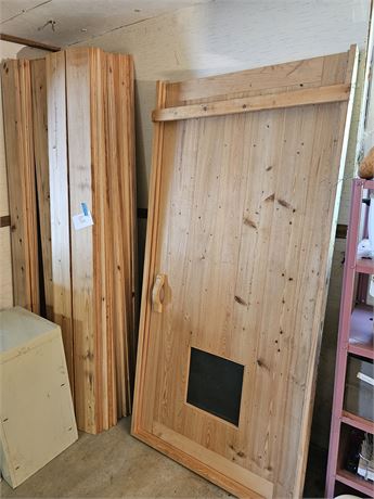 Large Wood Cleanout: Tongue & Groove Wood & Solid Wood Door