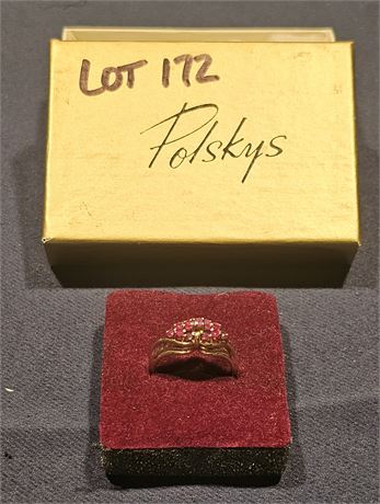 10k Ruby Cocktail Ring Sz 7 1.9 dwt