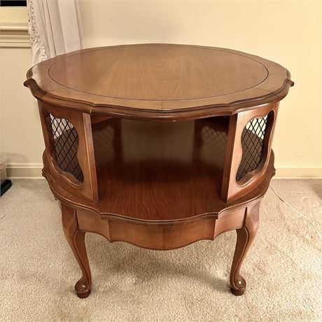 Mid-Century French Provincial Round Side or Accent Table