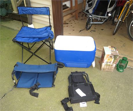 Cooler, Seats, lantern, etc