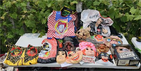 Mixed Halloween Costumes & Masks- 60's & 70's Up, E.T, Mickey Mouse, Howdy Dood