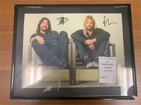 Framed Foo Fighters - Dave Grohl & Taylor Hawkins - Signed/No COA - 15.5 x 11.5